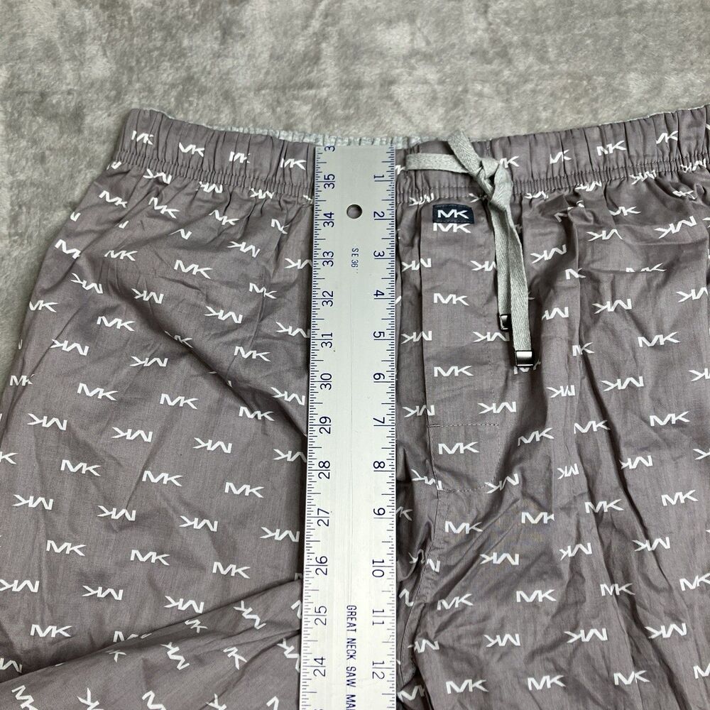Michael Kors Pajama‎ Pants Mens L Gray Sleepwear MK Logo Print Drawstring Nwt - Picture 7 of 9